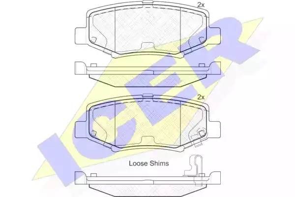 181909 колодки дисковые задние!\ Jeep Wrangler 2.8CRDi/3.8 V6 07> 181909 ICER