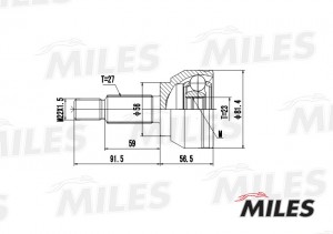 ШРУС наружный FORD MONDEO 1.8/2.0 00-07 (без ABS) (GKN 303610) GA20117 GA20117 MILES