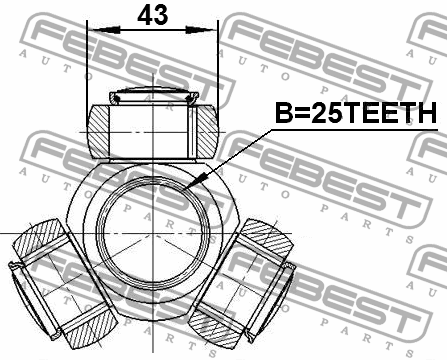 трипоид! 25x43\MB W169 03> 1616-169 FEBEST
