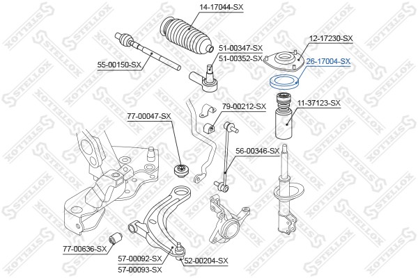 подшипник опоры аморт.!\ Mitsubishi Outlander/Lancer all 00> 26-17004-SX STELLOX
