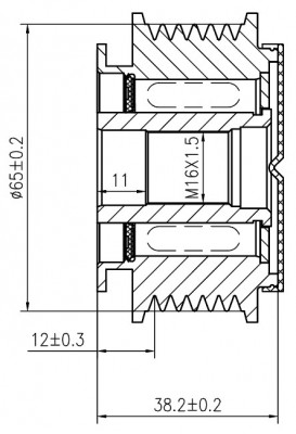 Шкив с обгонной муфтой генер. для а/м VAG A6 (04-) 2.8FSI/3.0TFSI (SGP 1829) SGP1829 START VOLT