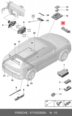 Антенна 971035500A 971035500A PORSCHE