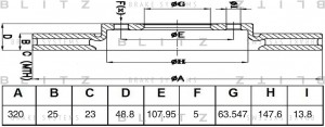Диск тормозной передний вентилируемый FORD Focus/Kuga 11- BS0466 BS0466 BLITZ