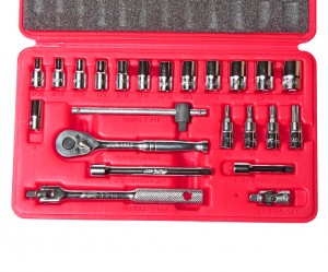 Набор головок торцевых и насадок 1/4" 6-ти гранных 5/32"-1/2",Т20-Т40 23 предмет JTC-H223S JTC TOOLS