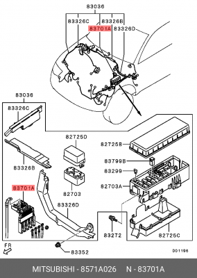 БЛОК ПРЕДОХРАНИТЕЛЕЙ В СБОРЕ 8571A026 8571A026 MITSUBISHI