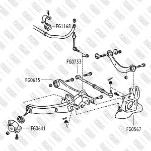 сайлентблок рычага заднего нижнего !\ Toyota Avensis 03> FG0635 FIXAR