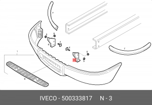 кроштейн крепления бампера!левый\Iveco Daily 500333817 IVECO