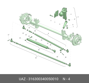 Механизм рулевой УАЗ-3163,Профи (14-) (YUBEI) (ОАО УАЗ) 316300340050010 UAZ UAZ