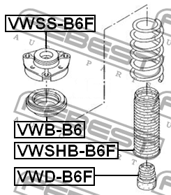 Опора амортизатора VWSS-B6F VWSSB6F FEBEST