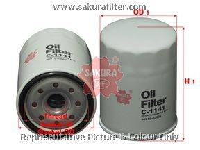 Фильтр масляный TOYOTA Land Cruiser LEXUS GS430 (00-) SAKURA C1141 SAKURA