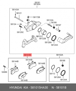 Колодки тормозные HYUNDAI HD65,72,County дисковые передние (4шт.) OE 581015HA30 HYUNDAI KIA