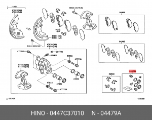 РЕМКОМПЛЕКТ ЗАДНЕГО ТОРМОЗА 0447C37010 0447C37010 HINO