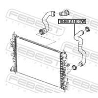 Патрубок системы охлаждения 18460-A14LOW 18460A14LOW FEBEST