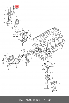 Болт VW вала карданного OE N 908 461 02 VAG