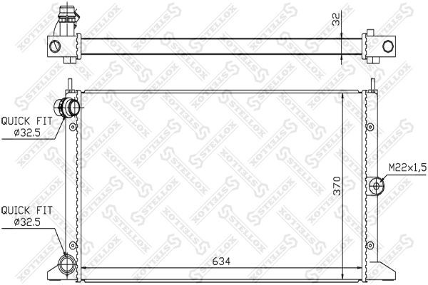 радиатор системы охлаждения!Valeo Classic\Ford Galaxy/Seat Alhambra,VW Sharan 1. 10-26572-SX STELLOX