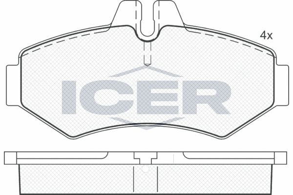 141289 колодки дисковые !\MB Sprinter 208D/308D, VW LT 28 2.8TDi 96> 141289 ICER