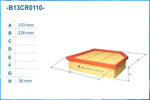 Фильтр воздушный B13CR0110 B13CR0110 CWORKS
