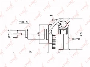 ШРУС наружный подходит для NISSAN X-Trail 2.0-2.5 01 CO-5712A CO-5712A LYNXAUTO