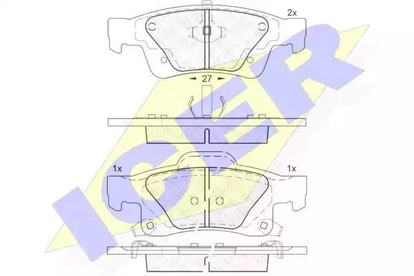 181989 колодки дисковые задние!\ Jeep Grand Cherokee 3.6/5.7 10> 181989 ICER