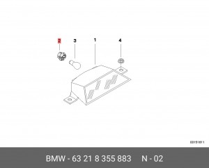 Патрон лампы BMW 5 (E60),7 (E38),X6 (E71) фонаря заднего OE 63 21 8 355 883 BMW