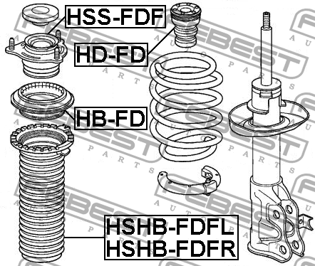 Подшипник опоры амортизатора HB-FD HBFD FEBEST