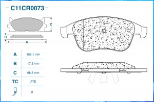 Тормозные колодки передние Low Metallic C11CR0073 C11CR0073 CWORKS