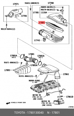 Фильтр воздушный 17801-30040 17801-30040 TOYOTA