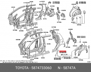 пленка защитная заднего крыла правая!\ Toyota Camry 58747-33060 TOYOTA