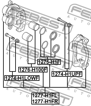 Суппорт передн левый HYUNDAI H-1 08-15 1277-H1FL 1277-H1FL FEBEST