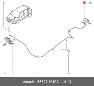 РУЧКА ТРОСА ЗАМКА КАПОТА (ПЛАС)POIGNEE_ 65622JY40A 65622JY40A RENAULT
