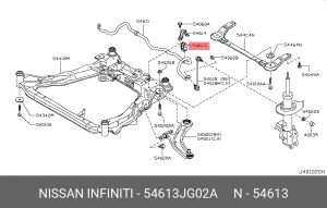 Втулка стабилизатора переднего NISSAN X-Trail T31 54613-JG02A 54613-JG02A NISSAN