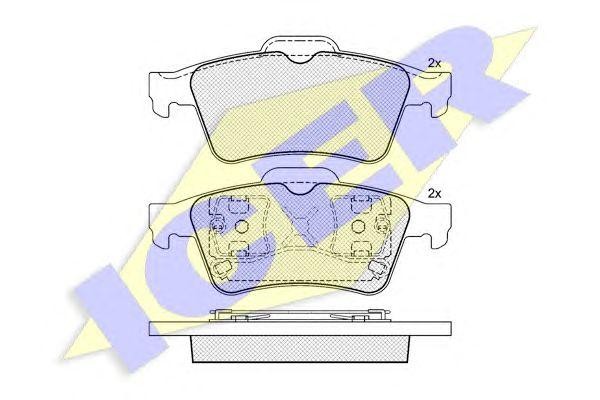 181433 колодки дисковые задние !\ Opel Vectra C, Nissan Primera, Renault Laguna  181433 ICER