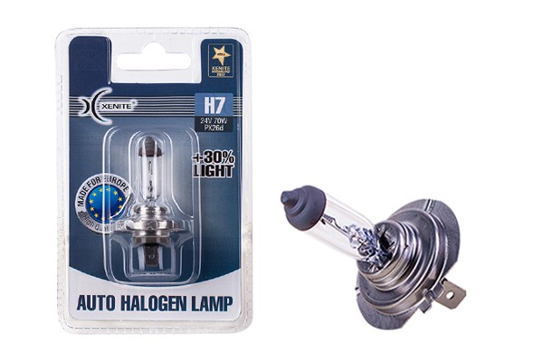 Лампа 24V H7 70W PX26d +30% 3200К блистер (1шт.) XENITE 1007137 XENITE
