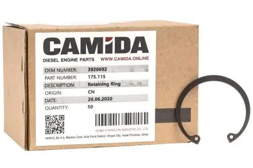 Кольцо стопорное пальца поршневого КАМАЗ дв. Cummins CT, ISLe, L 3920692 175115 CAMIDA