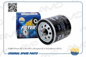 Фильтр масляный FORD Focus III, 2,0, 2011-, Ecosport II, 1,0 EcoBoost, 2013- AMD AMD.FL727 AMD