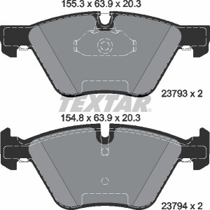 Колодки тормозные BMW 3 (E90),5 (E60) (03-) (1.8/3.0) передние (4шт.) TEXTAR 2379301 TEXTAR