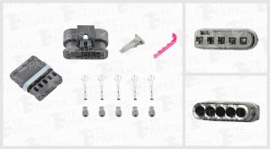 Разъём 5ти контактный К-тация: 5-pin, 5 уплотнения, 2 фиксатора 7740551 TE PARTS