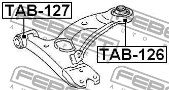 Сайлентблок рычага задний CHERY TIGGO T11 06-13, LIFAN X60 11-, TOYOTA RAV4 II T TAB-126 FEBEST