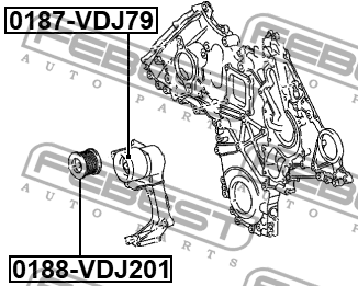 Ролик натяжной TOYOTA LAND CRUISER URJ202,UZJ200,VDJ200 2007.09- 0187-VDJ79 0187-VDJ79 FEBEST