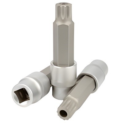 Головка торцевая с битой 1/2" Spline M16 "АвтоDело" с отверстием (L=100 мм.) 39616 AVTO DELO