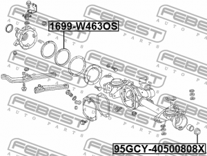Кольцо уплотнительное передн моста MERCEDES W463 1992-2018 1699-W463OS 1699-W463OS FEBEST