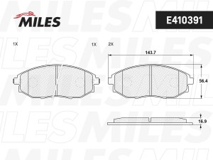 Колодки тормозные передние (без датчика) (Смесь Low-Metallic) CHEVROLET EPICA 07 E410391 MILES