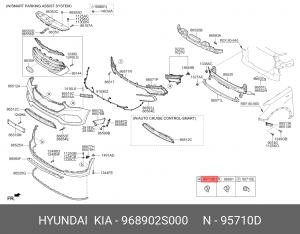 Датчик парковки HYUNDAI Santa Fe (12-) центральный (некрашеный) OE 968902S000 HYUNDAI KIA
