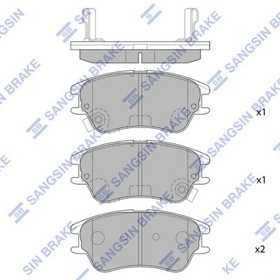 Колодки тормозные HYUNDAI Atos (98-) передние (4шт.) SANGSIN SP1149 SANGSIN