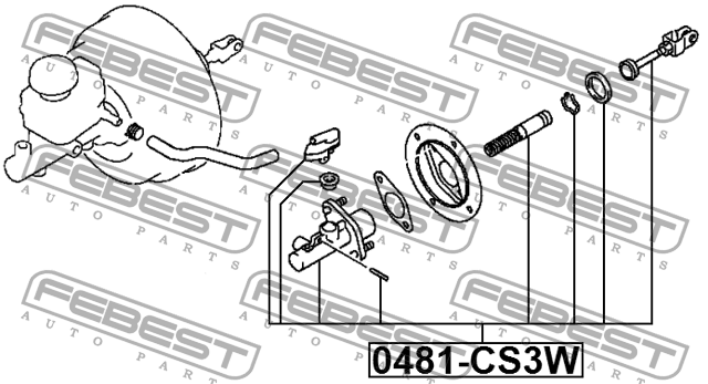 Цилиндр сцепления главный MITSUBISHI LANCER CS 2000-2009 0481-CS3W FEBEST 0481-CS3W FEBEST