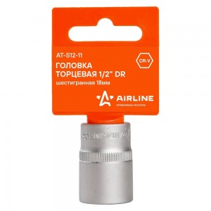 Головка торцевая 1/2 DR шестигранная 18мм пласт. подвес (AT-S12-11) AT-S12-11 AIRLINE