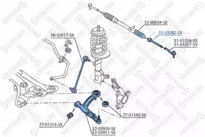 тяга рулевая!\ Fiat Panda all 03> 55-03382-SX STELLOX