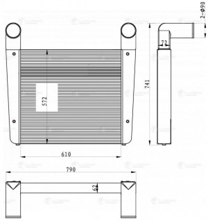 ОНВ радиатор интеркулера для а/м Урал 4320/5557 LRIC1237 LRIC 1237 LUZAR