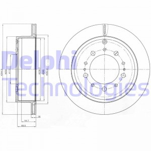 Диск тормозной задний TOYOTA LAND CRUISER 200 (345мм) BG4275 BG4275 DELPHI