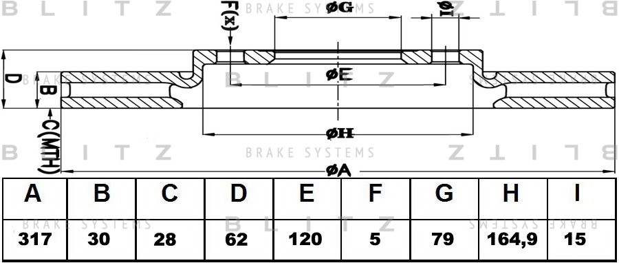Диск тормозной передний вентилируемый LAND ROVER Discovery/Range Rover/Range Rov BS0231 BLITZ